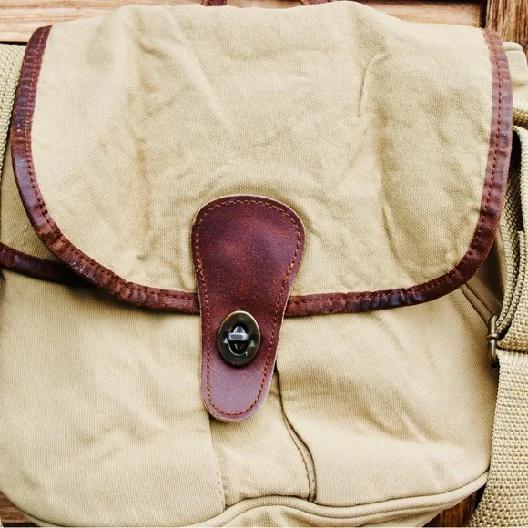 Tan and Brown Men's Bag